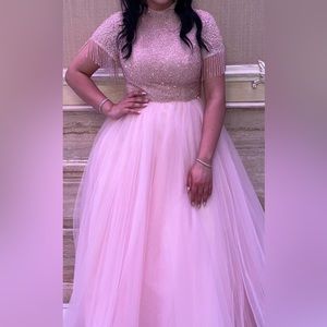 Pink Bead Prom Dress